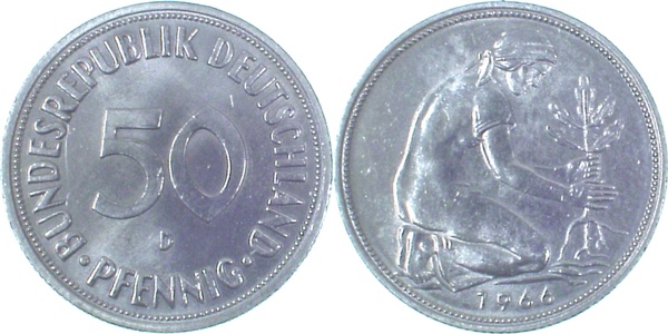 50 Pfennig 1966 D bfr J384 bfr 50 Pfennig