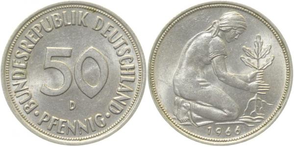 50 Pfennig 1966 D f bfr J384 f bfr 50 Pfennig