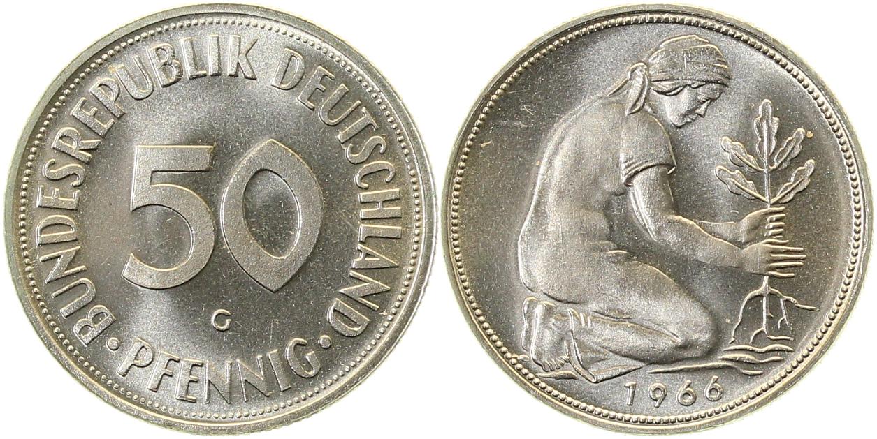 50 Pfennig 1966 G Pp J384 Pp 50 Pfennig