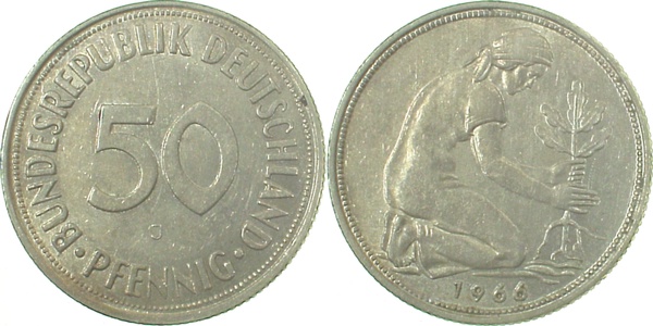 50 Pfennig 1966 J vz+ J384 vz+ 50 Pfennig