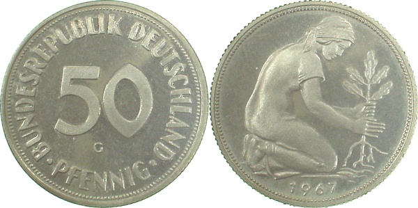 50 Pfennig 1967 G Pp J384 Pp 50 Pfennig