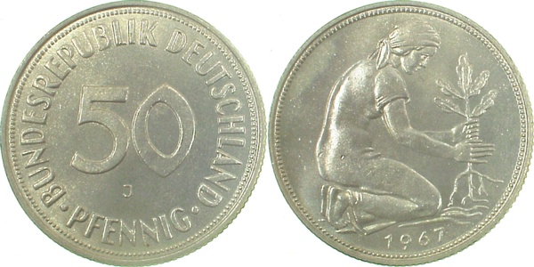 50 Pfennig 1967 J bfr/stgl J384