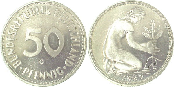 50 Pfennig 191969 G Pp J384 Pp 50 Pfennig