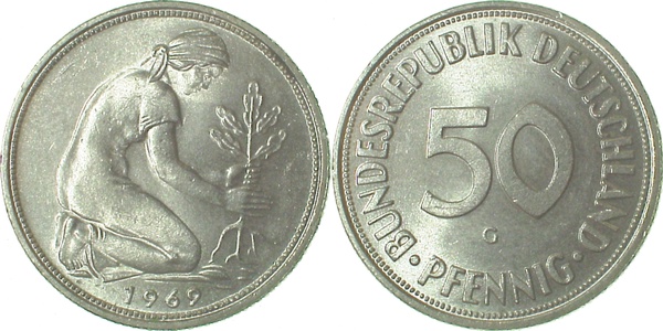 50 Pfennig 191969 G bfr J384 bfr 50 Pfennig