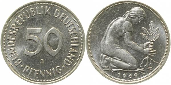 50 Pfennig 1969 J bfr J384 bfr 50 Pfennig