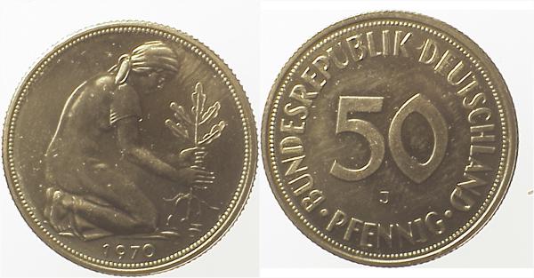 50 Pfennig 1970 J Pp J384 Pp 50 Pfennig