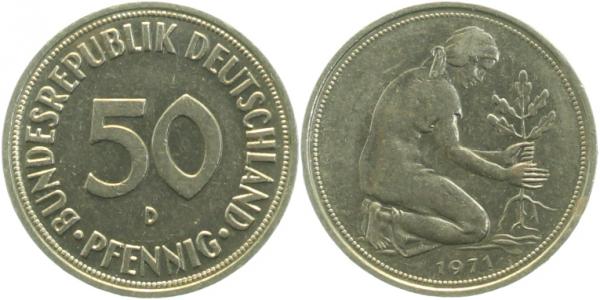 50 Pfennig Variante 1971 D kleines Münzzeichen EPA 30K1