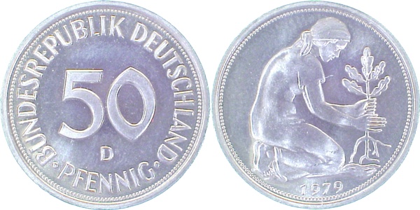 50 Pfennig 1979 D Pp J384 Pp 50 Pfennig