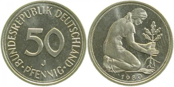 50 Pfennig 1980 J PP