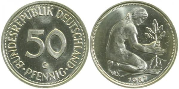 50 Pfennig 1987 G bfr J384 bfr 50 Pfennig