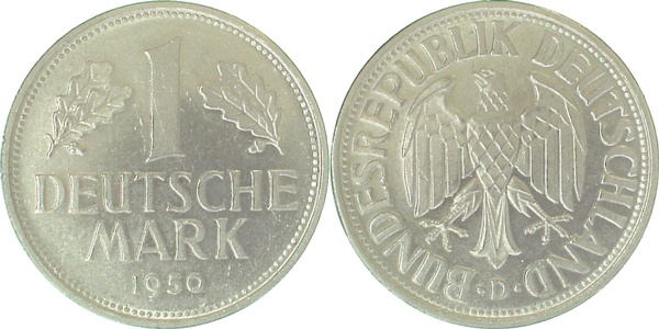 1 Deutsche Mark 1950 D 1 DM J385