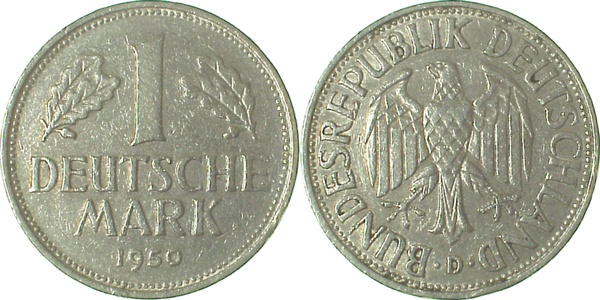 1 Deutsche Mark 1950 | Variante | D EPA NEU