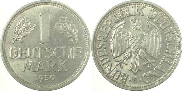 1 Deutsche Mark 1950 G 1 DM J385