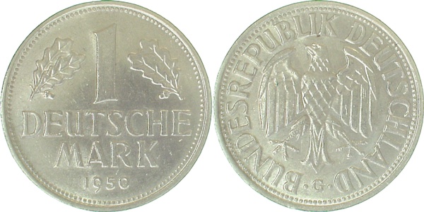 1 Deutsche Mark 1950 G 1 DM J385
