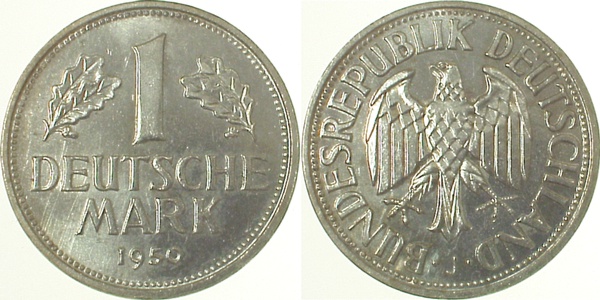 1 Deutsche Mark 1950 J1 DM J385