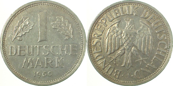 1 Mark 1950 J vz J385 1 DM
