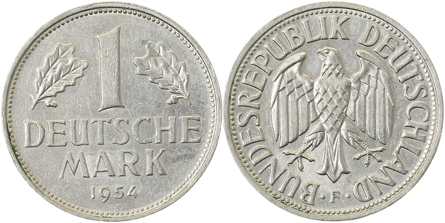 1 Mark 1954 F fast bankfrisch J385 BRD