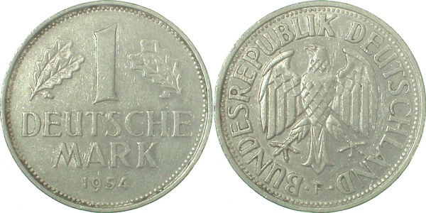 1 Deutsche Mark 1954 F 1 DM J385 ss/vz