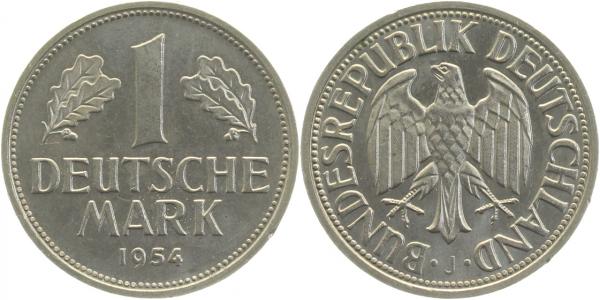 1 Deutsche Mark 1954 J f bfr J385 1 DM