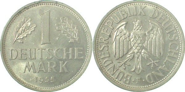1 Deutsche Mark 1955 F 1 DM J385