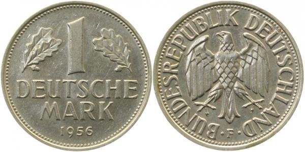 1 Deutsche Mark 1956 F bfr/stgl J385 1 DM