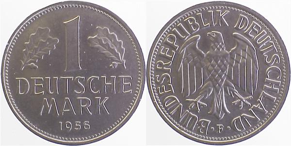 1 Deutsche Mark 1956 F vz/bfr J385 1 DM