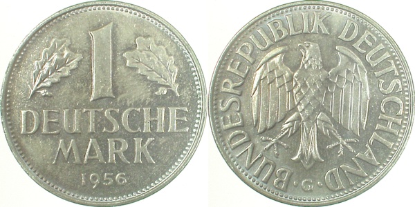 1 DM 1956 G bfr Doppelsenkung J385