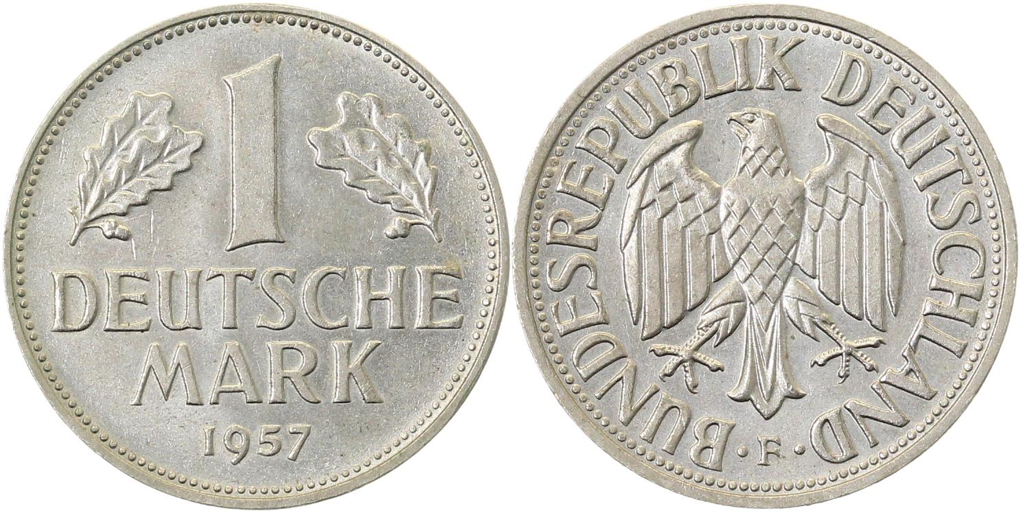 1 Deutsche Mark 1957 F Erstabschlag J385