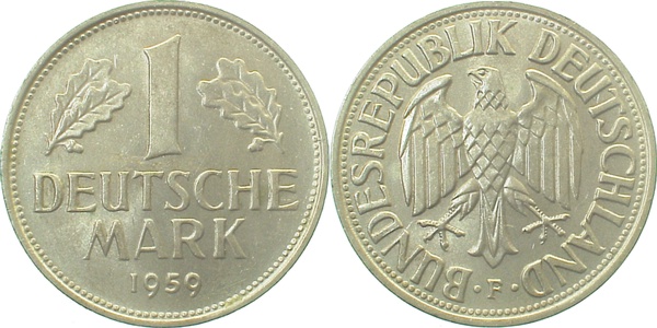 1 DM 1959 F bfr J385 1 DM