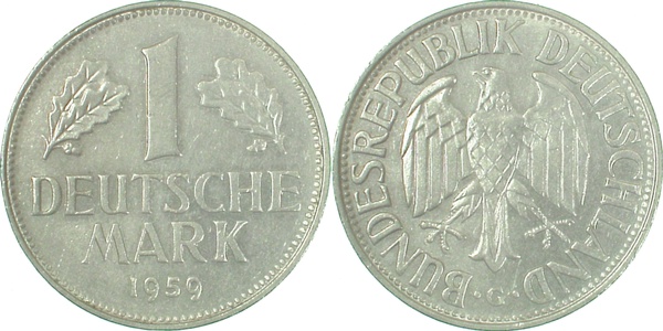 1 DM 1959 G 1 Mark J385 f.bfr