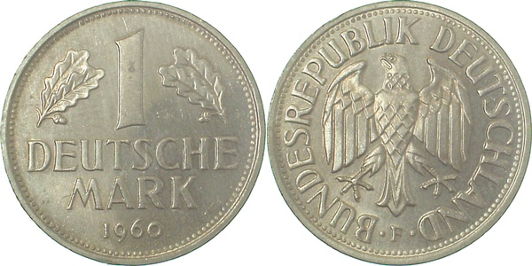 1 DM 1960 F minimaler Randfehler J385 1 Mark