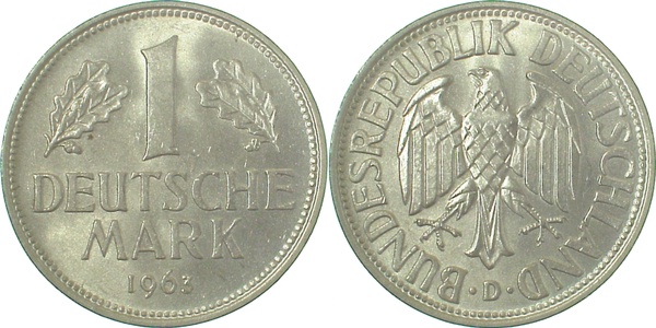 1 DM 1963 D J385 st 1 leichte Kratzer