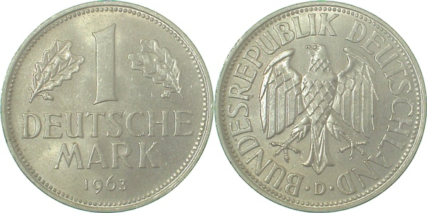 1 DM 1963 D bfr/stgl J385