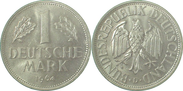 1 DM 1964 D bfr/stgl J385 1 Mark