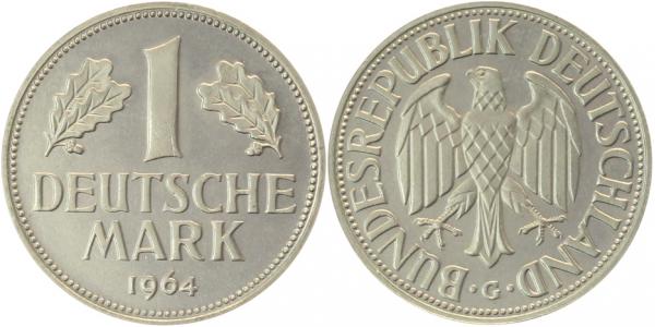 1 Deutsche Mark 1964 G Polierte Platte J385