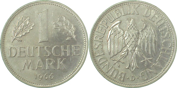 1 DM 1966 D vz/st J385 1 Mark