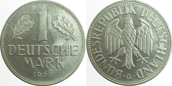 1 Mark 1968 G bfr/stgl J385