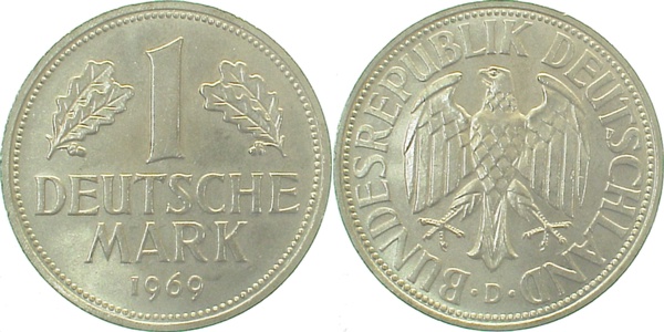 1 DM 1969 D stgl J385 stgl 1 DM