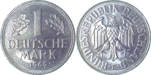 1 DM 1969 F bfr Erstabschlag (Ea)! ! J385 bfr 1 DM