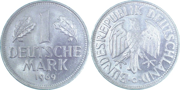 1 DM 191969 G stgl J385 stgl 1 DM