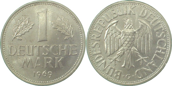 1 DM 191969 G bfr/stgl J385 bfr / stgl 1 DM