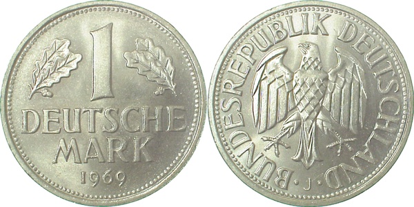 1 DM 1969 J stgl fein J385 1 DM