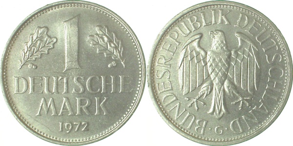 1 DM 1972 G stgl J385 stgl 1 DM
