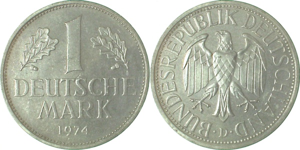 1 DM 1974 D bfr J385 bfr 1 DM