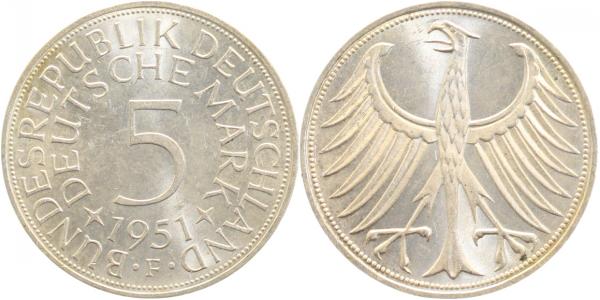 5 DM 1951 F vz+ vorzüglich+ J387