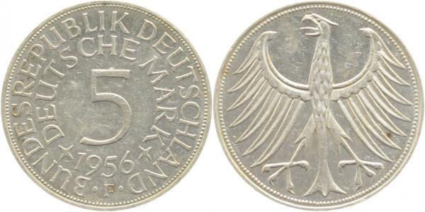 5 DM 1956 F Vorzüglich, Jaeger 387