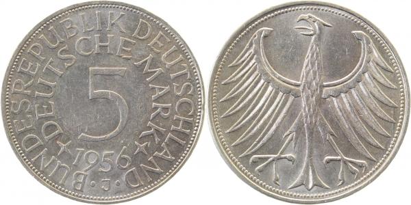 5 Deutsche Mark DM 1956 J vz+ J387