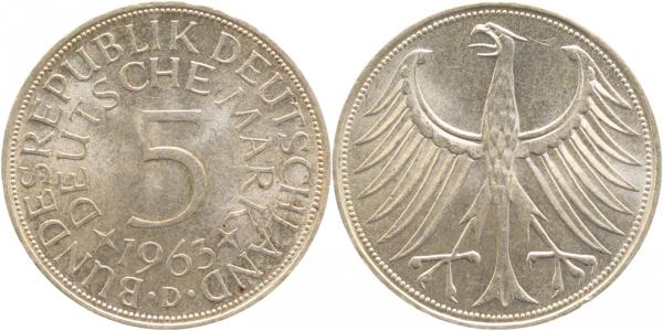 5 DM 1963 D f stgl J387