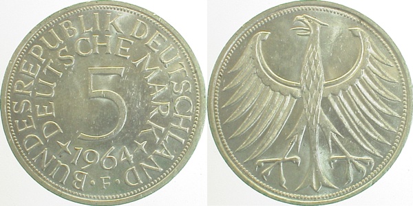 5 DM 1964 F bfr/st J387