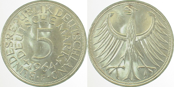 5 Deutsche Mark 1964 F J387
